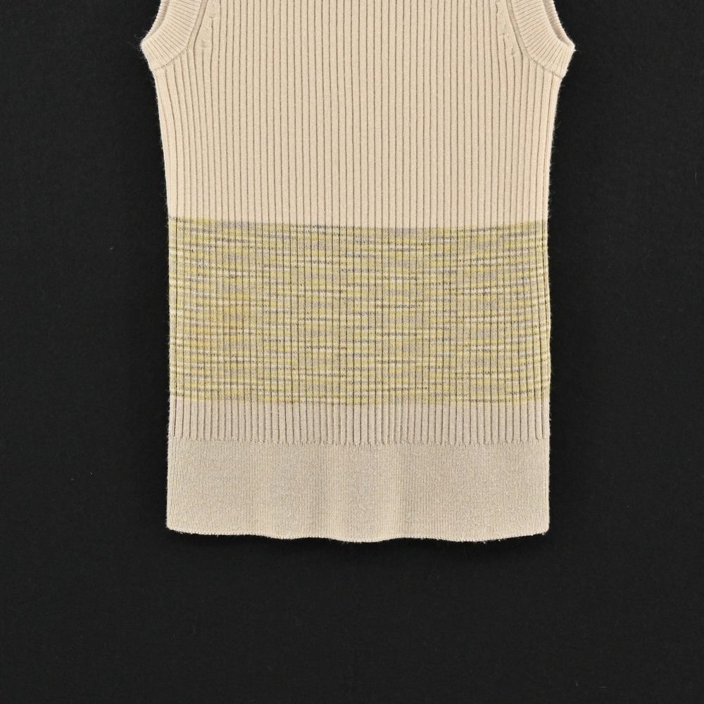 Anthropologie Jo Ribbed Knit Tank Womens Size XS Beige Striped Textured Bohemian - Picture 9 of 12